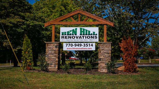the street sign for Ben Hill Renovations Office and Showroom
